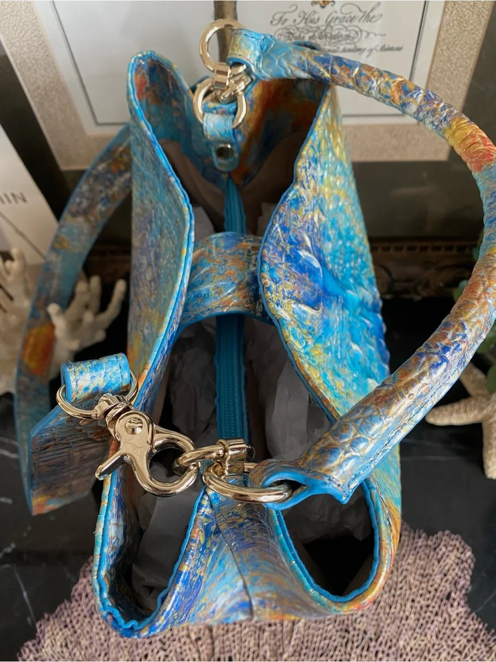 ☀️🐠🐡 BRAHMIN REEF MELBOURNE MEDIUM AMELIA BUCKET BAG